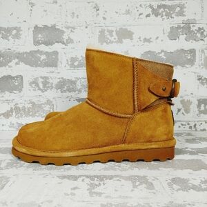 NEW Bearpaw Betty Slip On Tan Suede Winter Ankle Boots W939
